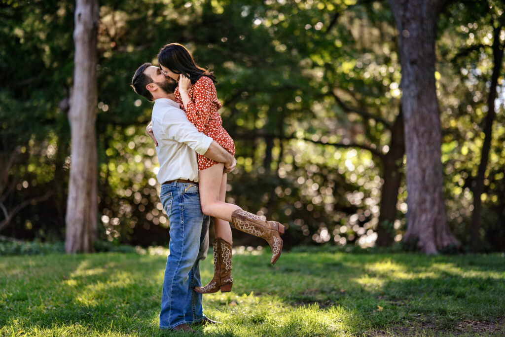 Playful Dallas Garden Engagement Session