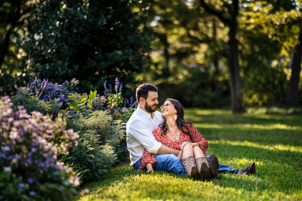 Playful Dallas Garden Engagement Session