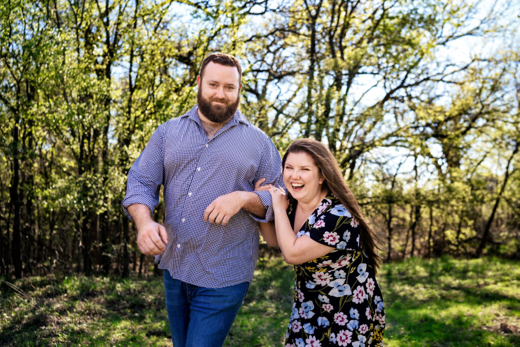 Playful Springtime Lakeside Engagement Session