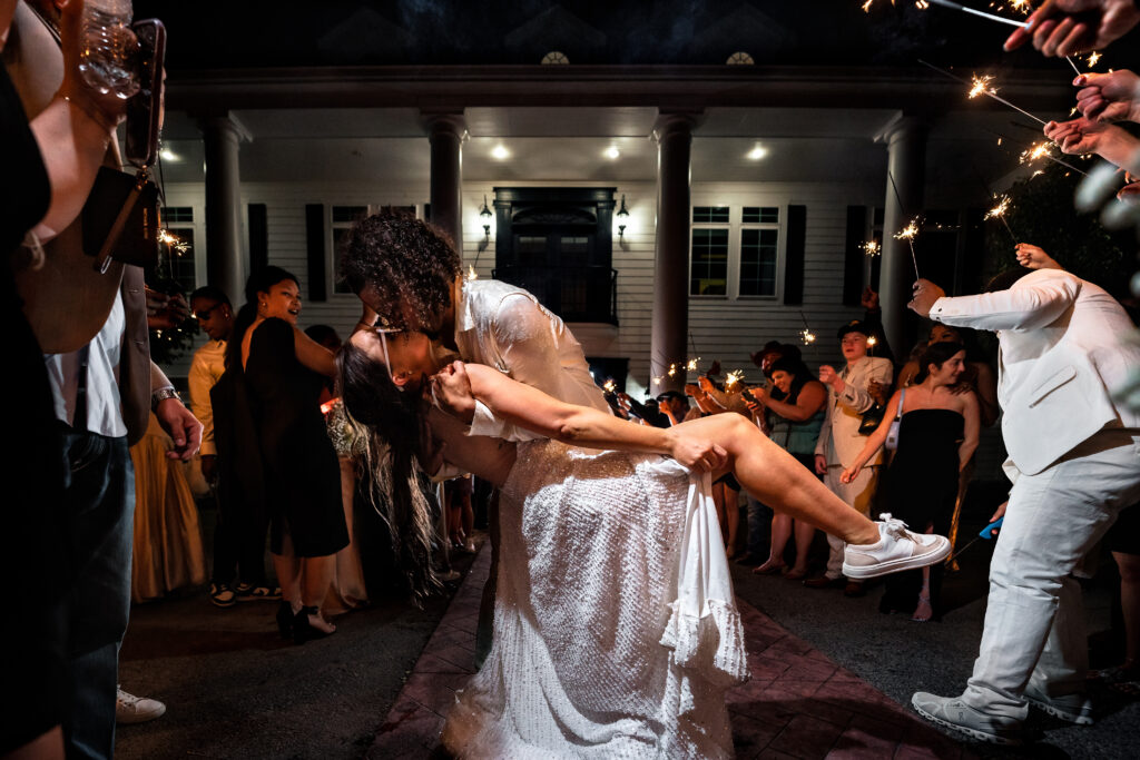 Fun and Timeless Texas Wedding Sparkler Exit