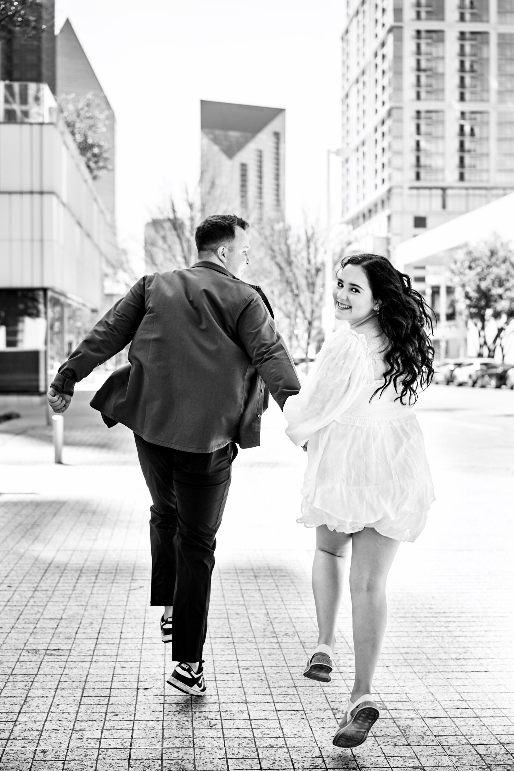Downtown Dallas Candid Engagement DFW Documentary Photographer