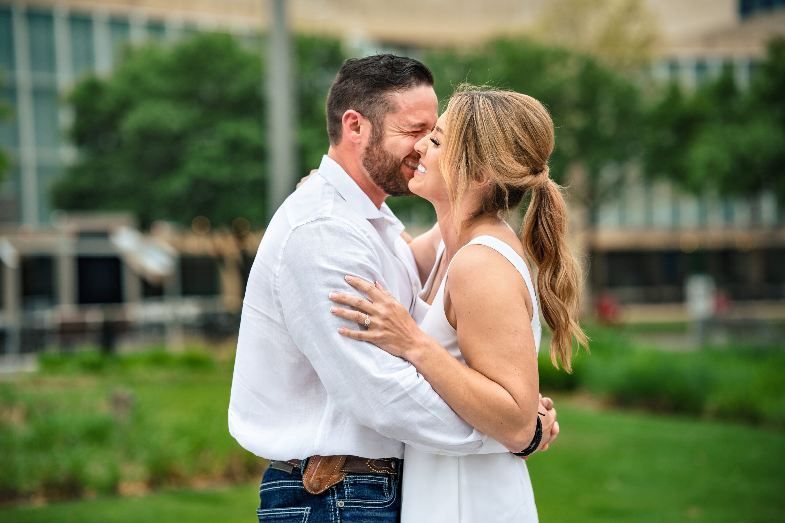 Downtown Dallas Candid Engagement DFW Documentary Photographer