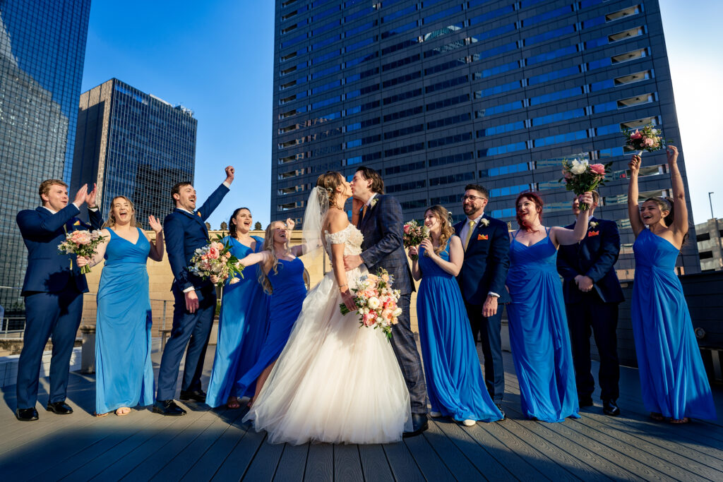 Downtown Dallas 400 N Ervay Rooftop Wedding Venue Documentary Candid Wedding Photographer
