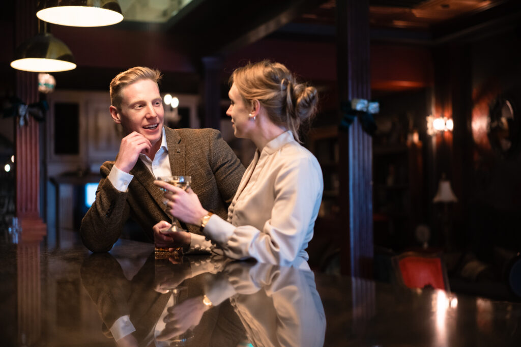 Fort Worth Vintage Hotel Engagement Session for Texas Bride and Groom Wedding at Hotel Crescent Court Dallas Wedding Photographers The MacMeekens