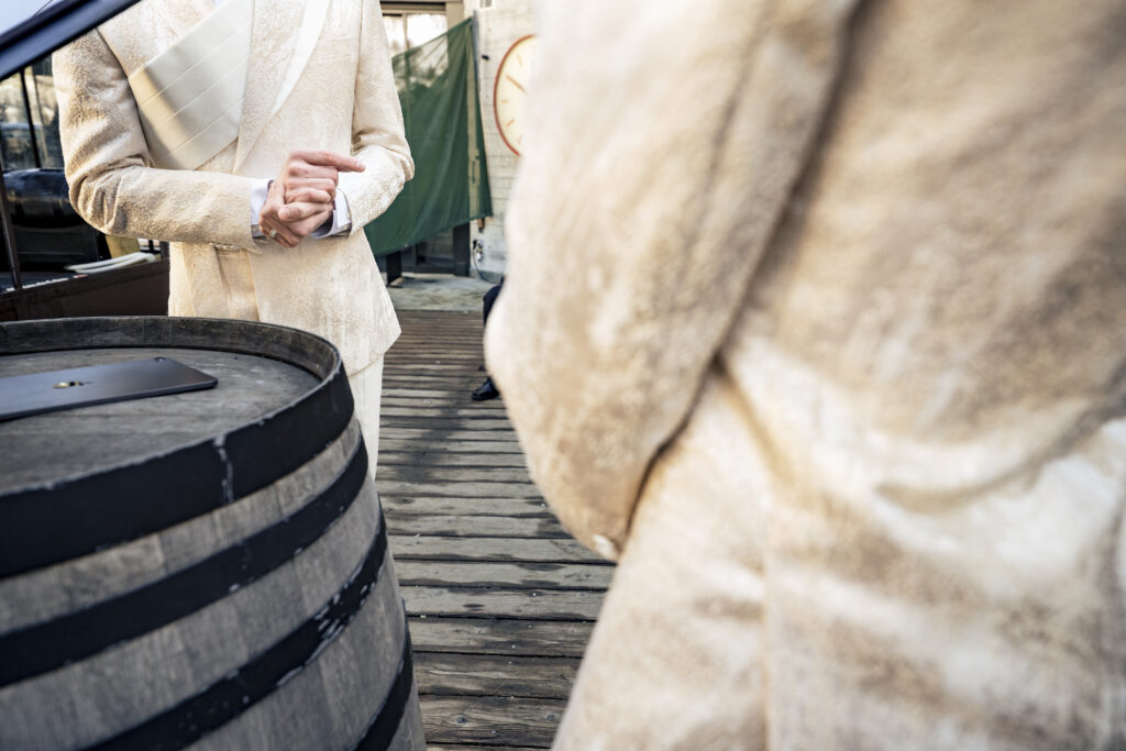 Matt and Brady exchanging vows in an intimate destination wedding ceremony at Cervo Resort in Zermatt, Switzerland surrounded by the stunning Swiss Alps