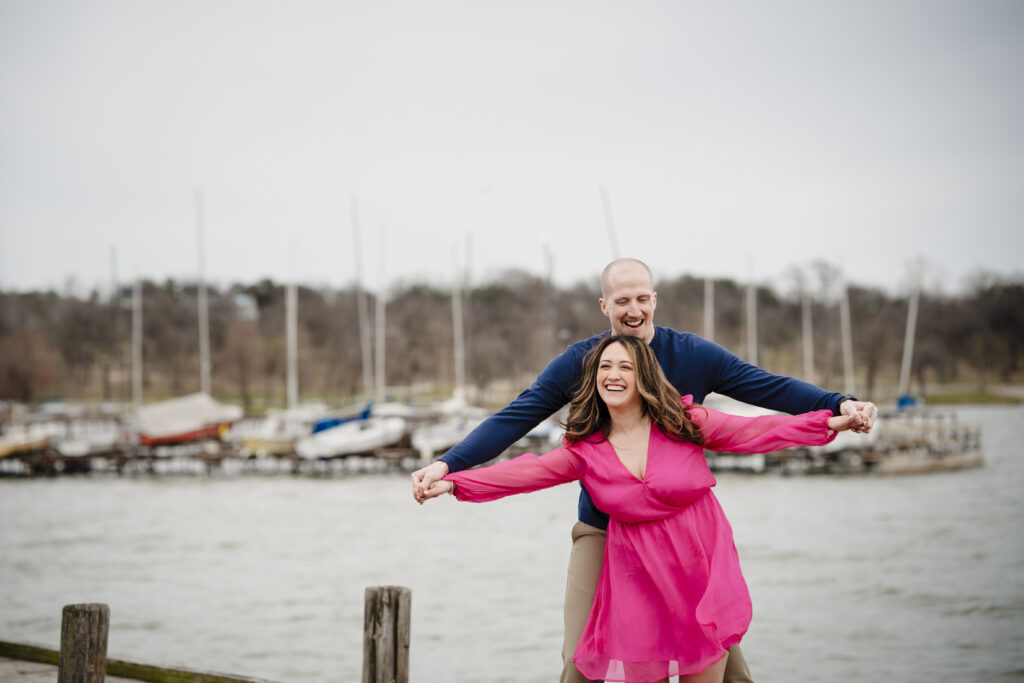 Windy Dallas Engagement Session at White Rock Lake by Documentary Wedding Photographers The MacMeekens Photography
