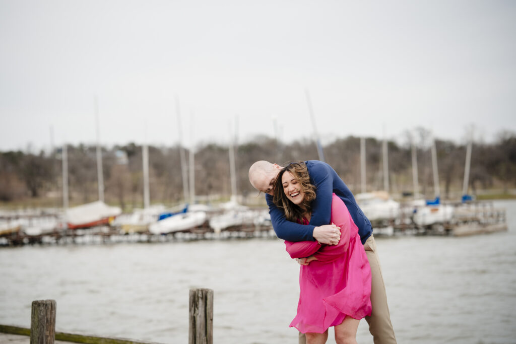 Windy Dallas Engagement Session at White Rock Lake by Documentary Wedding Photographers The MacMeekens Photography