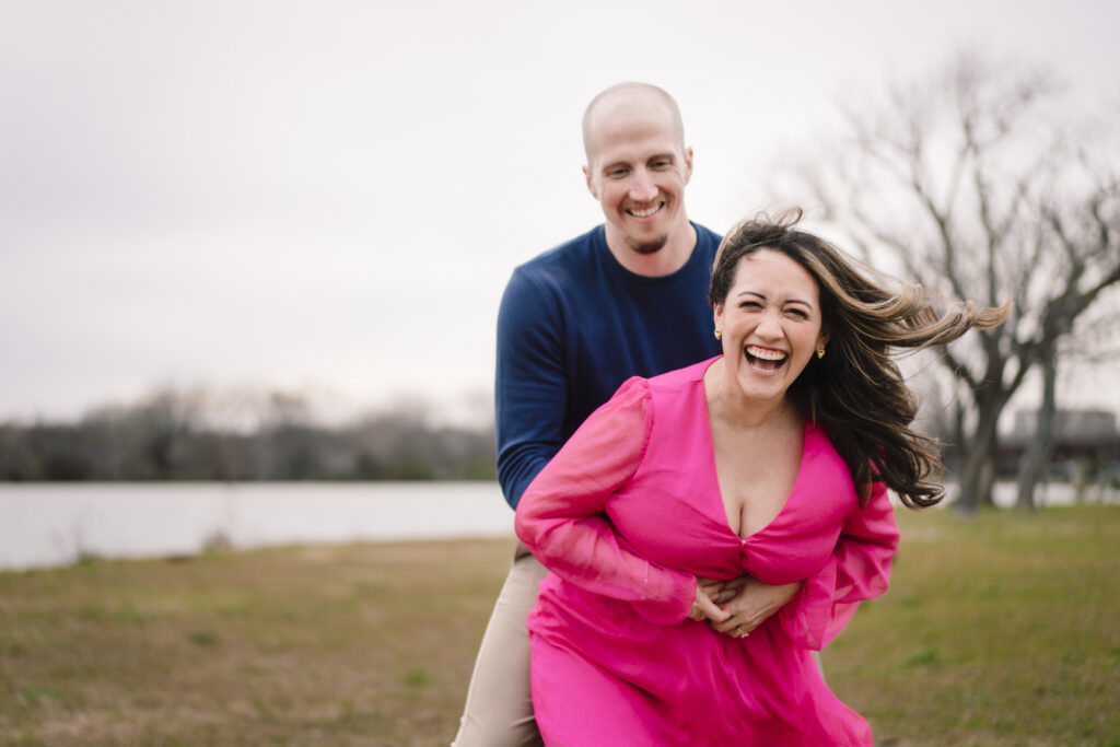 Windy Dallas Engagement Session at White Rock Lake by Documentary Wedding Photographers The MacMeekens Photography