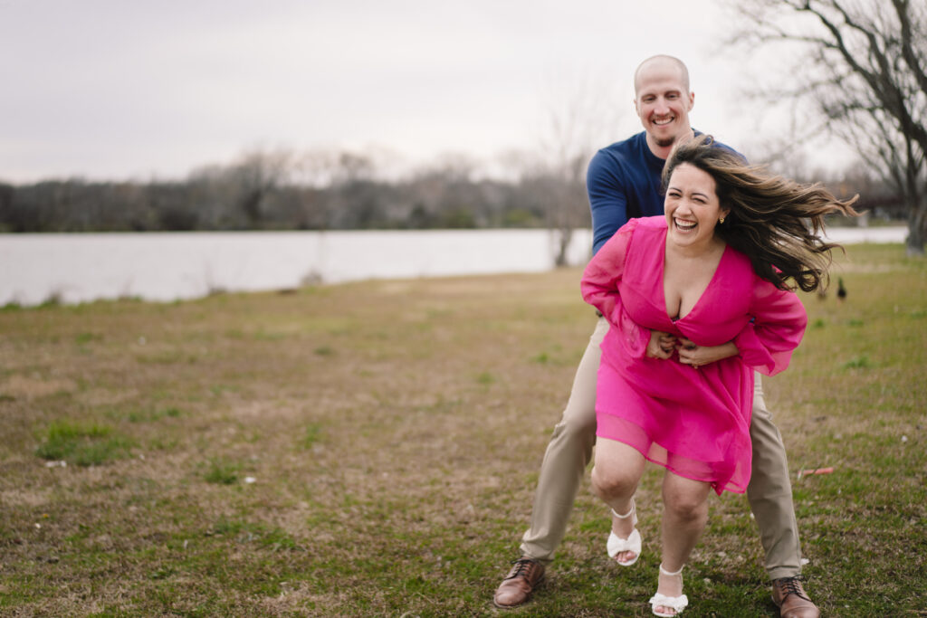 Windy Dallas Engagement Session at White Rock Lake by Documentary Wedding Photographers The MacMeekens Photography