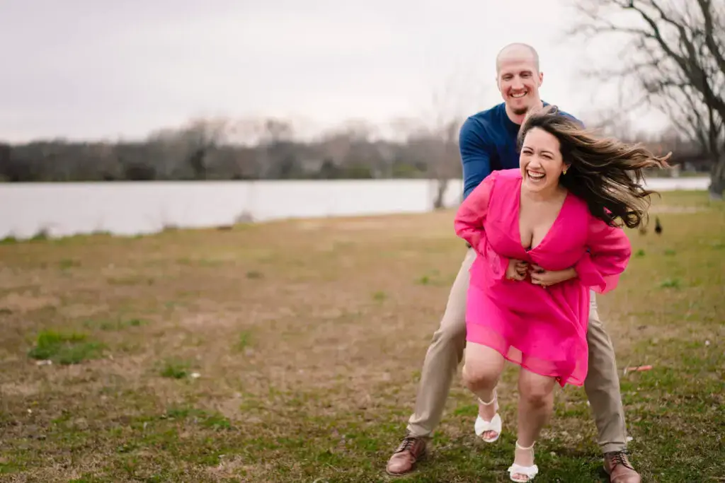 Windy Dallas Engagement Session at White Rock Lake by Documentary Wedding Photographers The MacMeekens Photography