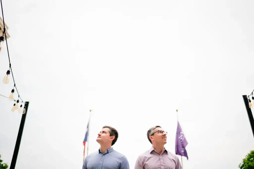 LGBTQ Engagement Session for Gay Grooms Interfaith Jewish Wedding by Inclusive Wedding Photographers The MacMeekens at Warwick Melrose Dallas