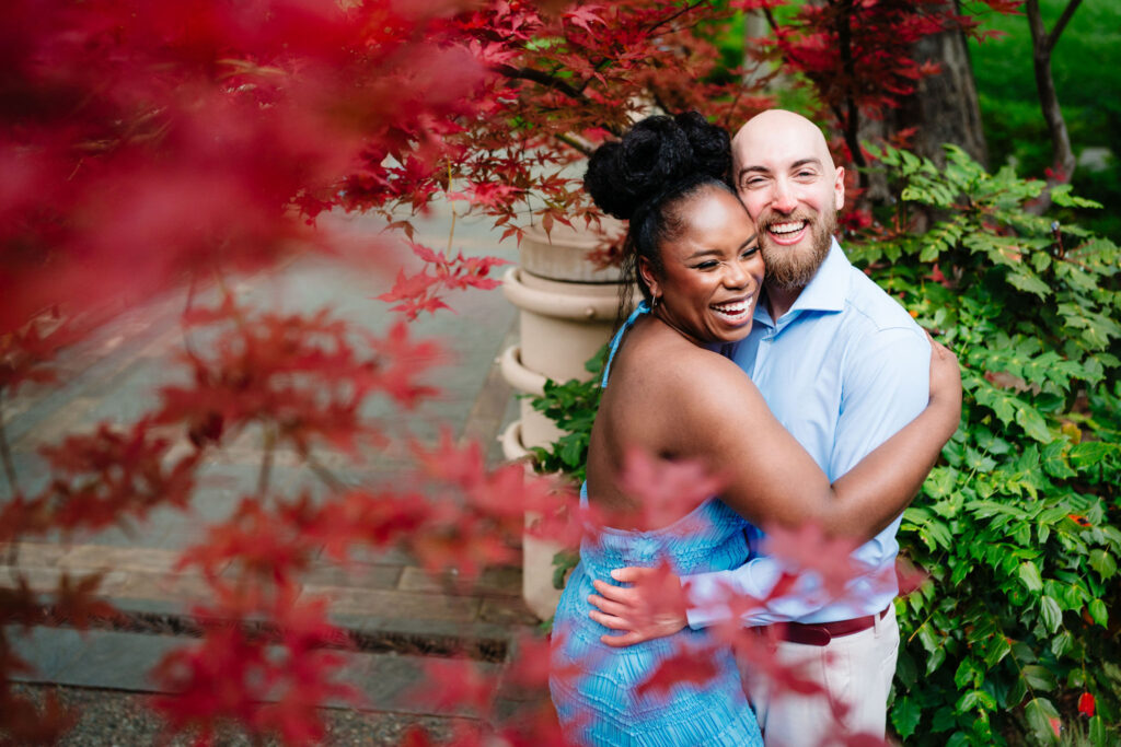 Vibrant Engagement Session at The Dallas Arboretum by Inclusive Documentary Photographers The MacMeekens Carlisle Room Wedding Downtown Dallas Luxury Multicultural Wedding