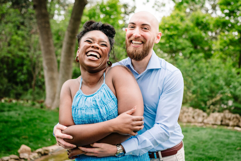 Vibrant Engagement Session at The Dallas Arboretum by Inclusive Documentary Photographers The MacMeekens Carlisle Room Wedding Downtown Dallas Luxury Multicultural Wedding