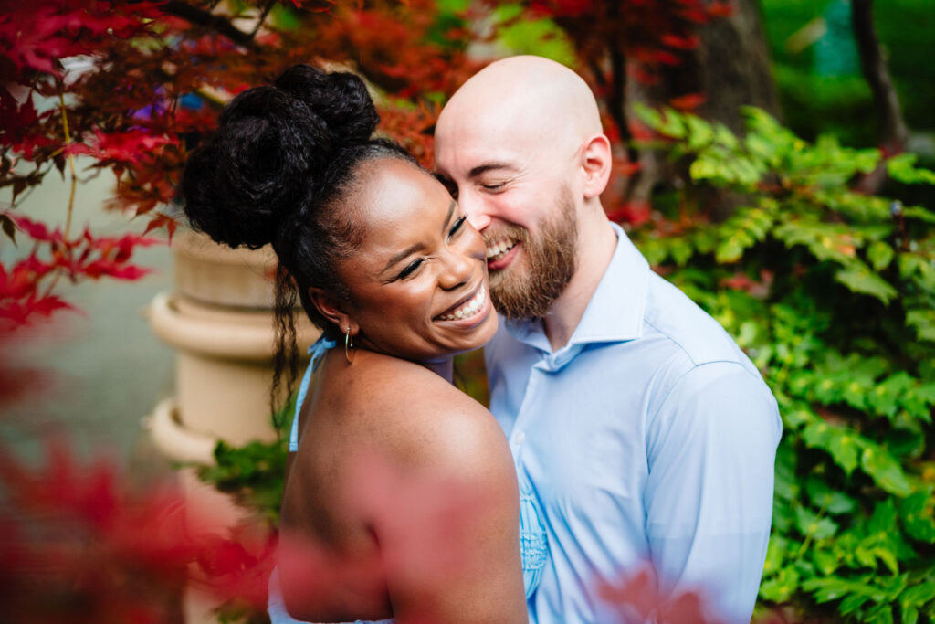 Vibrant Engagement Session at The Dallas Arboretum by Inclusive Documentary Photographers The MacMeekens Carlisle Room Wedding Downtown Dallas Luxury Multicultural Wedding