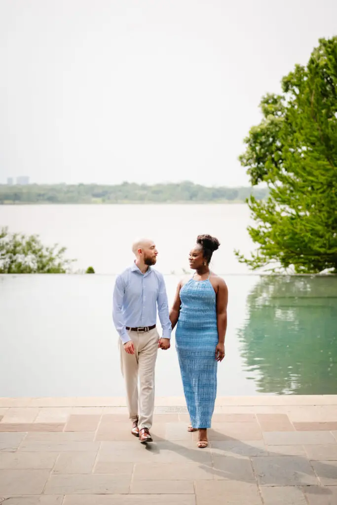 Vibrant Engagement Session at The Dallas Arboretum by Inclusive Documentary Photographers The MacMeekens Carlisle Room Wedding Downtown Dallas Luxury Multicultural Wedding