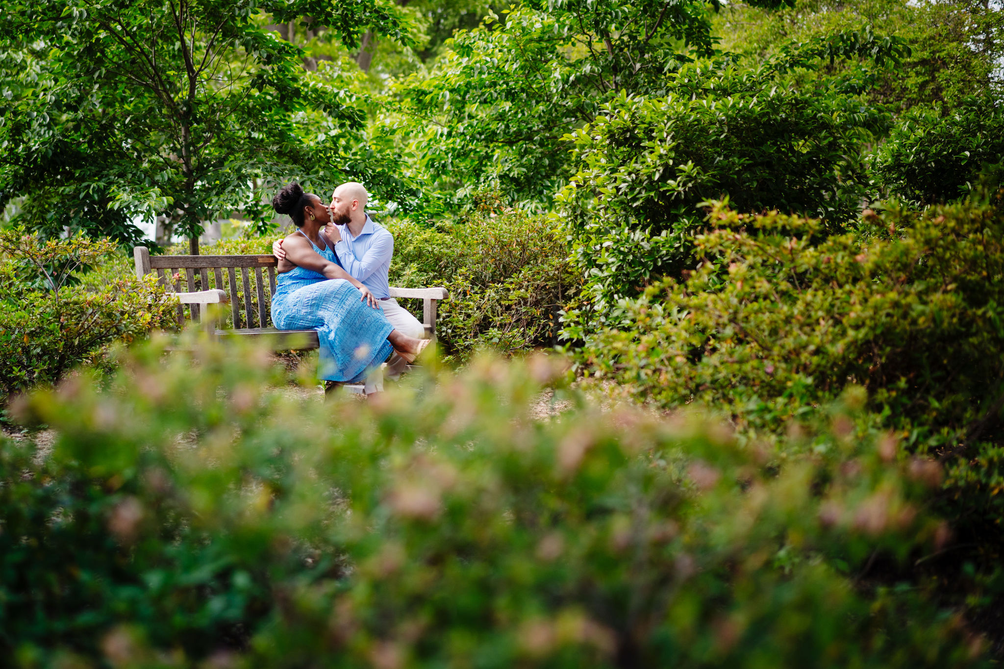 Vibrant Engagement Session at The Dallas Arboretum by Inclusive Documentary Photographers The MacMeekens Carlisle Room Wedding Downtown Dallas Luxury Multicultural Wedding