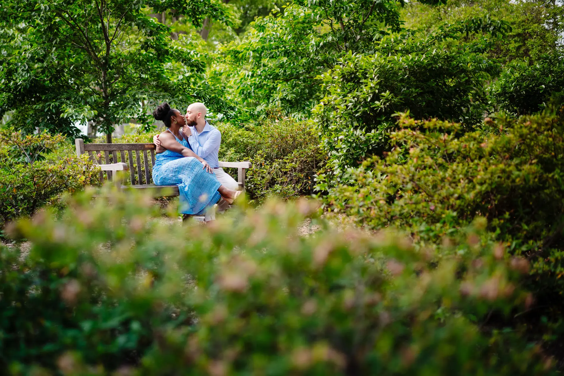 Vibrant Engagement Session at The Dallas Arboretum by Inclusive Documentary Photographers The MacMeekens Carlisle Room Wedding Downtown Dallas Luxury Multicultural Wedding