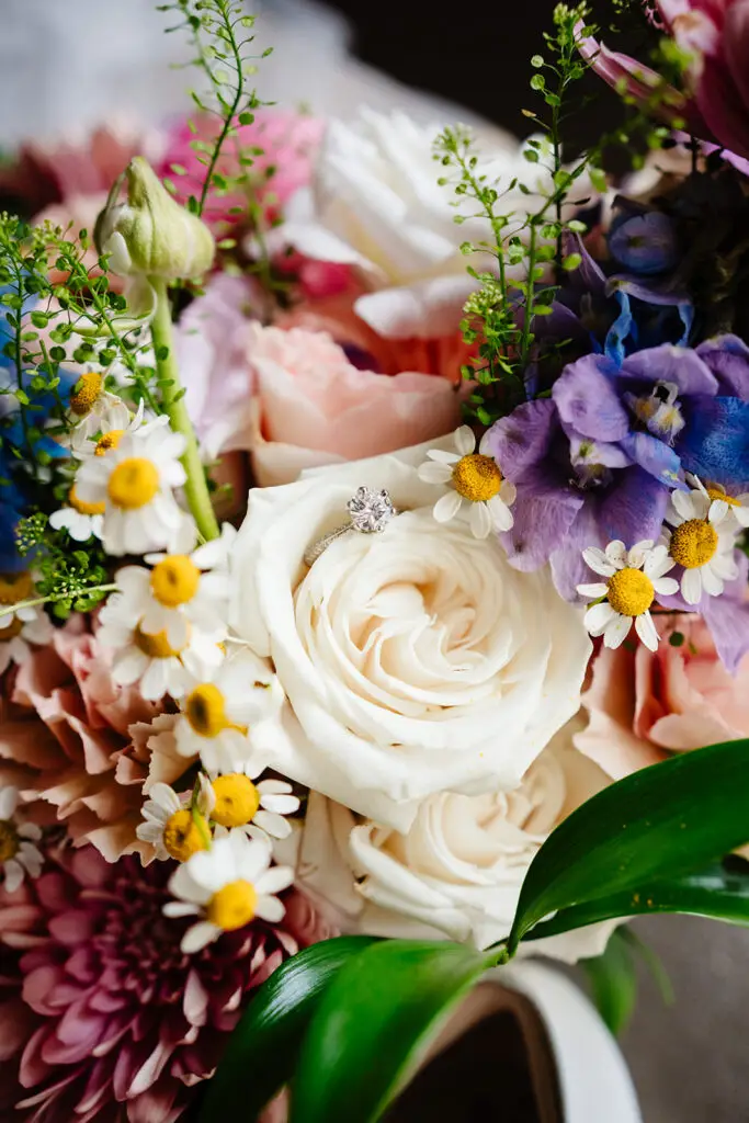 Engagement Ring and Floral Details for Luxury Dallas Weddings at Hotel Crescent Court by DFW Wedding Photographers The MacMeekens