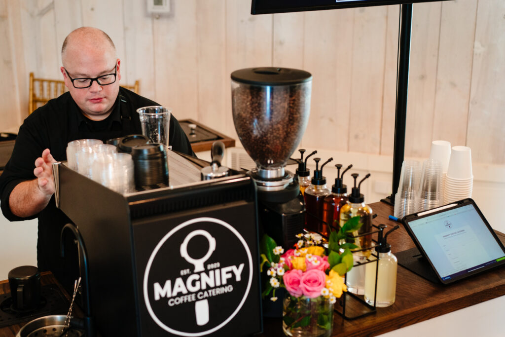 One Preston Events wedding venue open house giveaway setup with modern décor