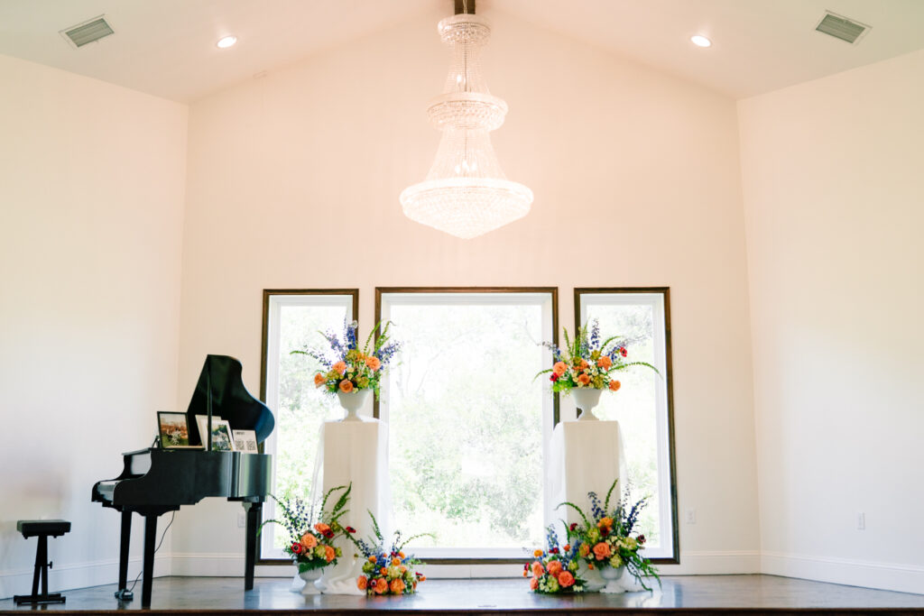 One Preston Events wedding venue open house giveaway setup with modern décor