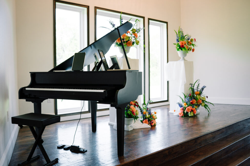One Preston Events wedding venue open house giveaway setup with modern décor