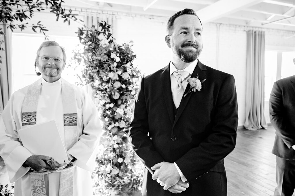wedding ceremony at Brik Venue in Fort Worth by DFW Wedding Photographers The MacMeekens