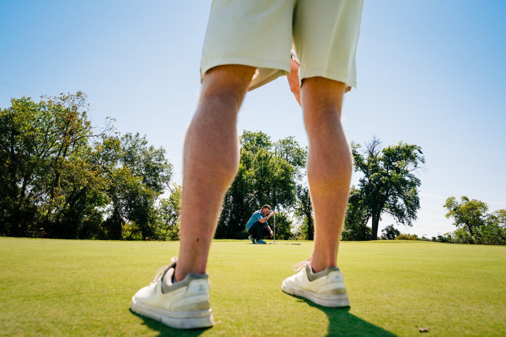 Groom Playing Golf with Groomsmen in McKinney Tx