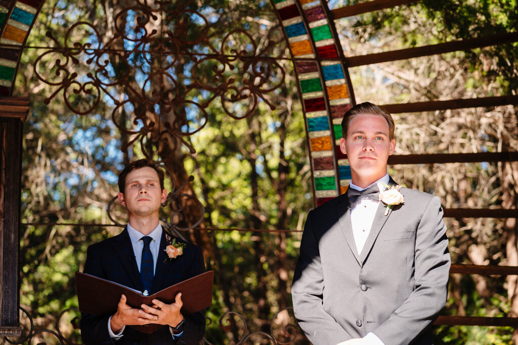 Avalon Legacy Ranch Groom during Wedding Ceremony by McKinney Wedding Photographers