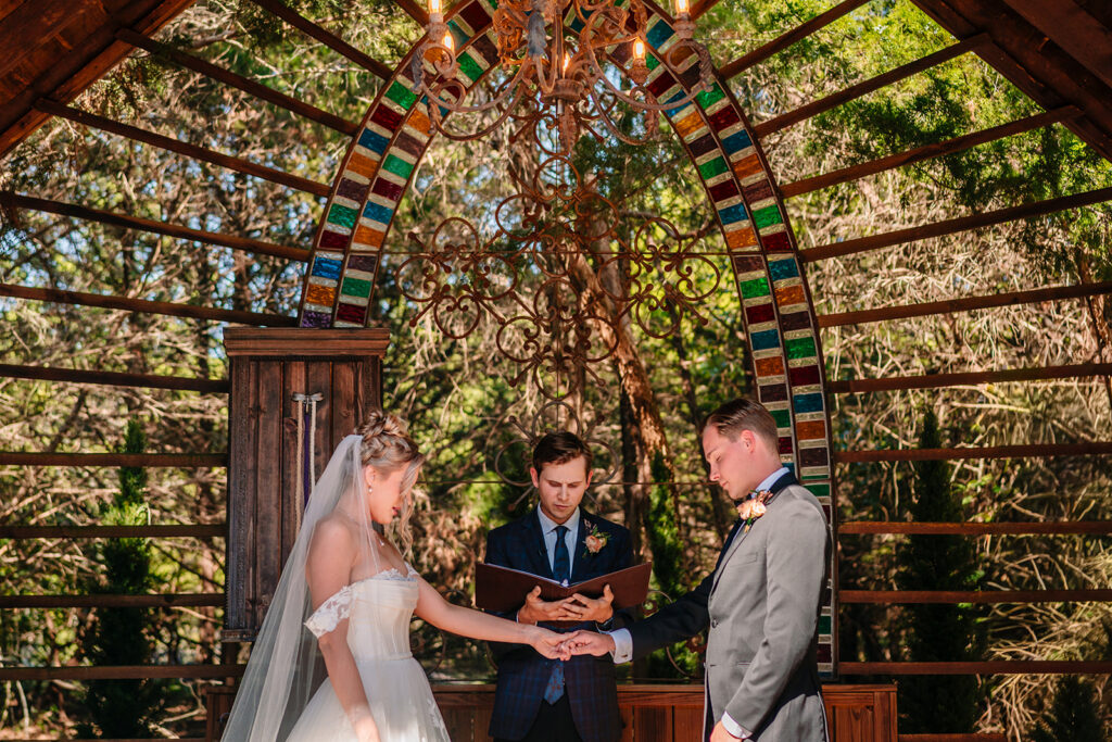 Avalon Legacy Ranch Bride and Groom during Wedding Ceremony by McKinney Wedding Photographers