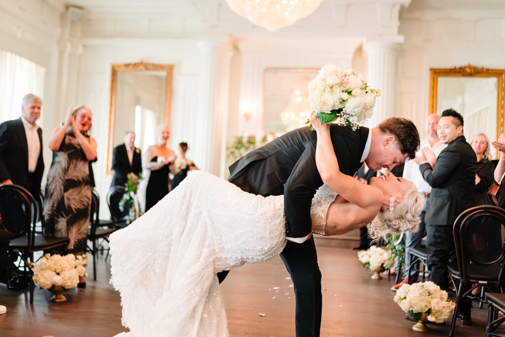 Bride and Groom during Wedding Ceremony at The Mason Dallas