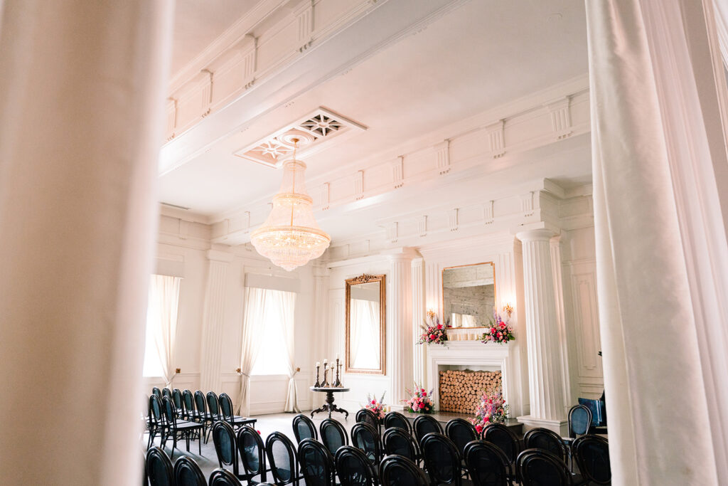 Ceremony Details on Wedding Day by Wedfully Yours Floral and Turn the Paige Event Wedding Planner at The Mason Dallas by DFW Wedding Photographers The MacMeekens