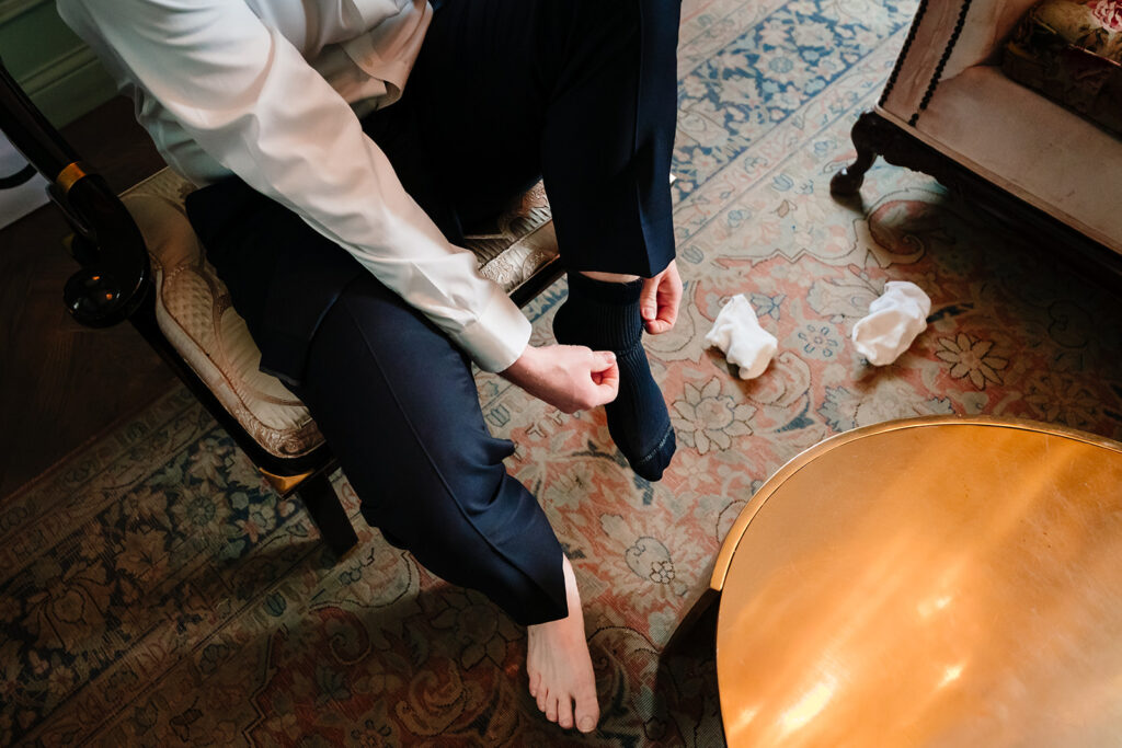 Groom Getting Ready at The Mason Dallas by North Texas Documentary Wedding Photographer The MacMeekens