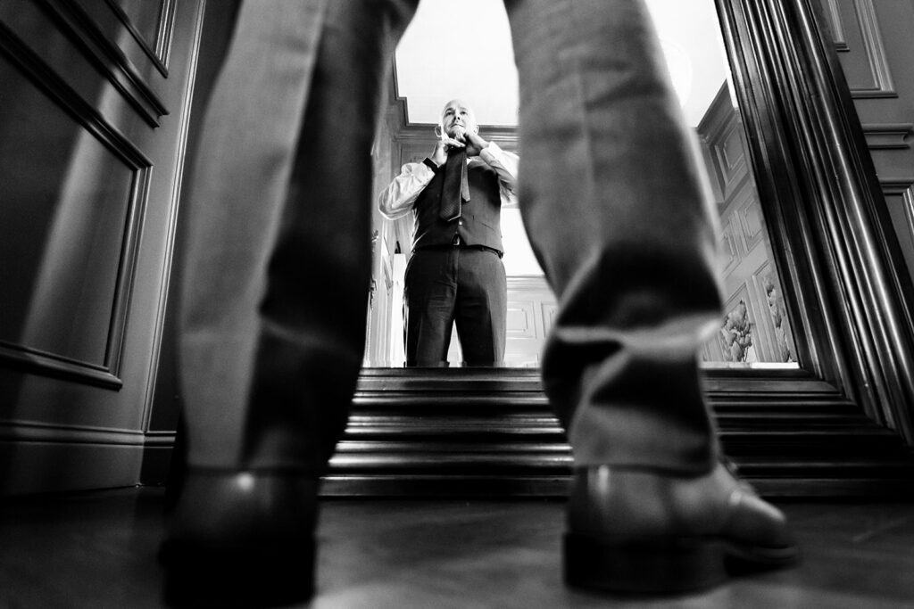 Groom Getting Ready at The Mason Dallas by North Texas Documentary Wedding Photographer The MacMeekens