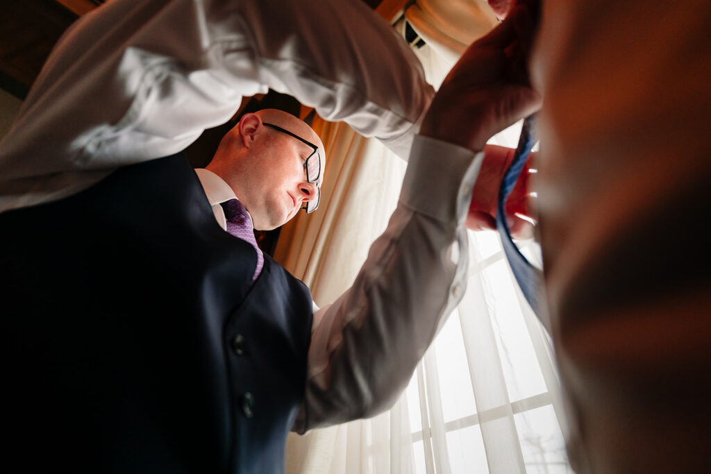 Groom Getting Ready at The Mason Dallas by North Texas Documentary Wedding Photographer The MacMeekens
