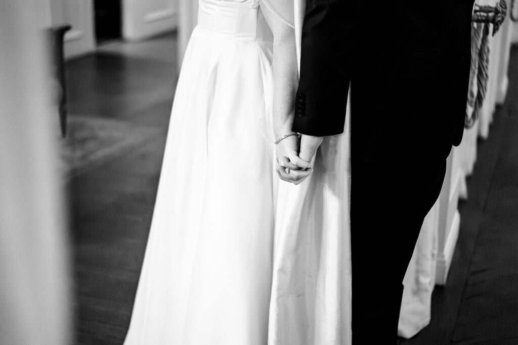Bride and Groom First Touch at The Mason Dallas by North Texas Documentary Wedding Photographer The MacMeekens
