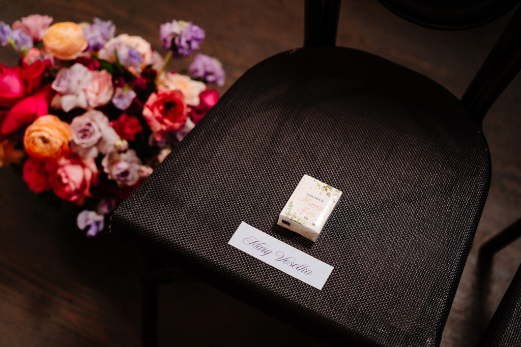 Ceremony Details on Wedding Day by Wedfully Yours Floral and Turn the Paige Event Wedding Planner at The Mason Dallas by DFW Wedding Photographers The MacMeekens