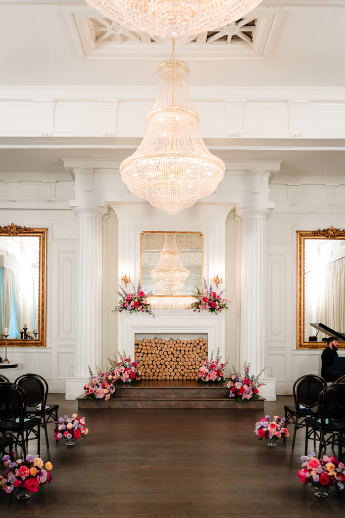 Ceremony Details on Wedding Day by Wedfully Yours Floral and Turn the Paige Event Wedding Planner at The Mason Dallas by DFW Wedding Photographers The MacMeekens