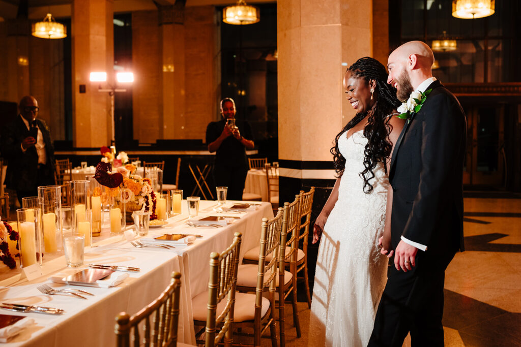 Wedding reception decor reveal at The Carlisle Room before guests arrive