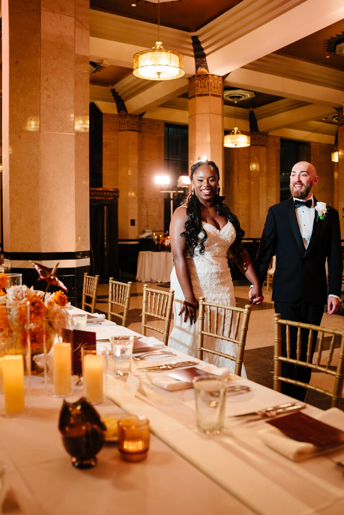 Wedding reception decor reveal at The Carlisle Room before guests arrive