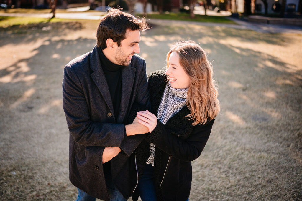 Coffee Shop Engagement Session at White Rhino Coffee in Uptown Dallas by DFW Wedding Photographer
