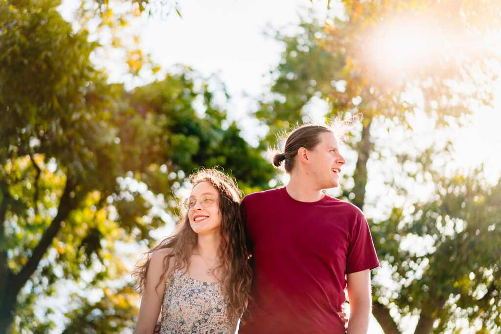 Quirky engagement session in Downtown Denton on the Square by DFW Wedding and Engagement Photographers