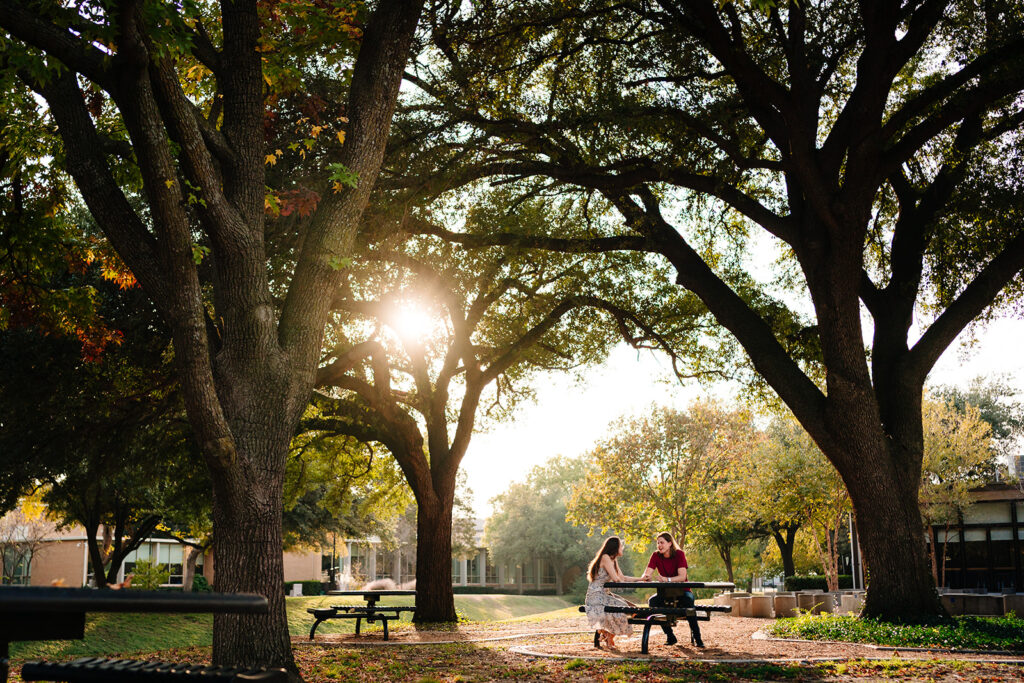 Quirky engagement session in Downtown Denton on the Square by DFW Wedding and Engagement Photographers