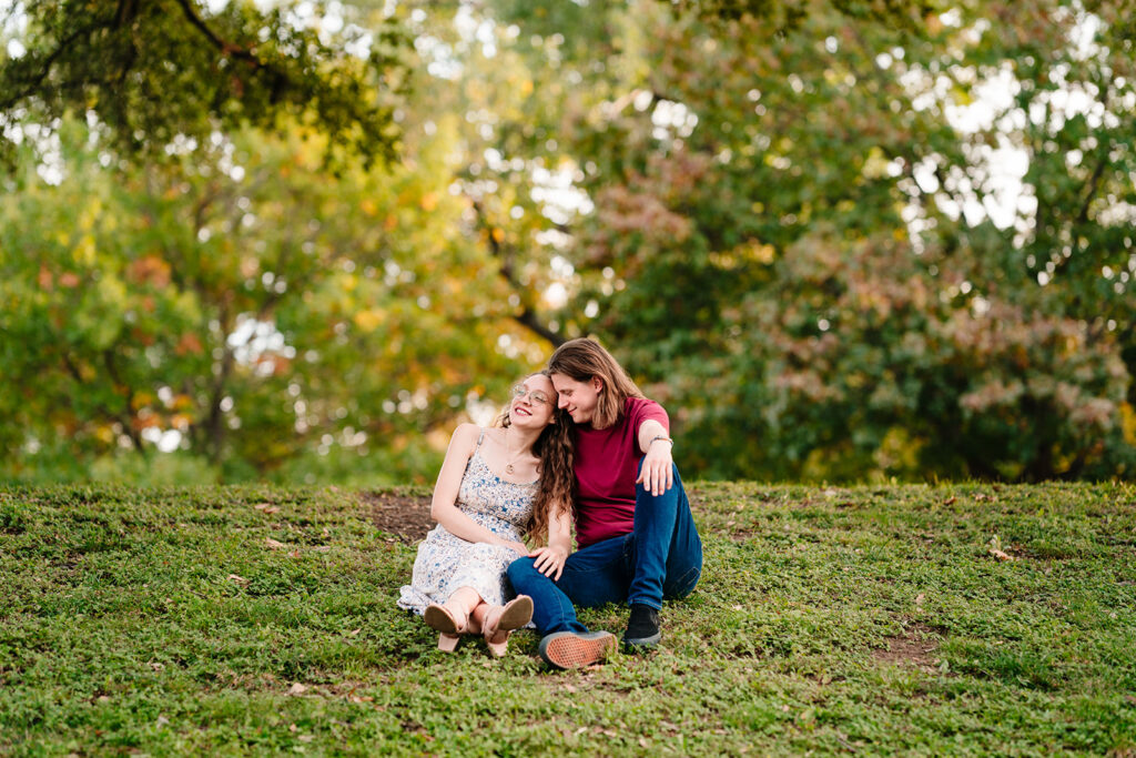 Quirky engagement session in Downtown Denton on the Square by DFW Wedding and Engagement Photographers
