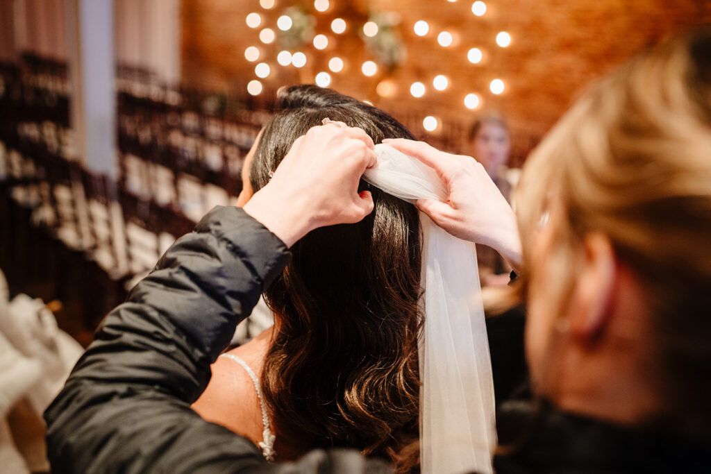 Final wedding day preparations at 34 Events Plano