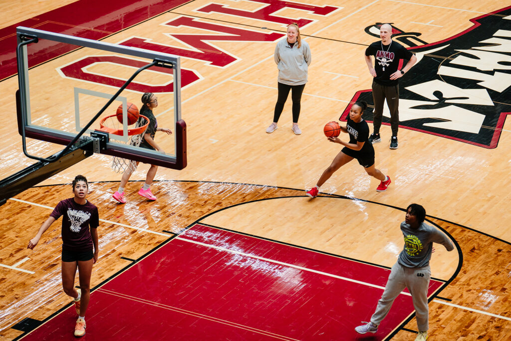 High school basketball coach Nate starting his wedding day at team practice
