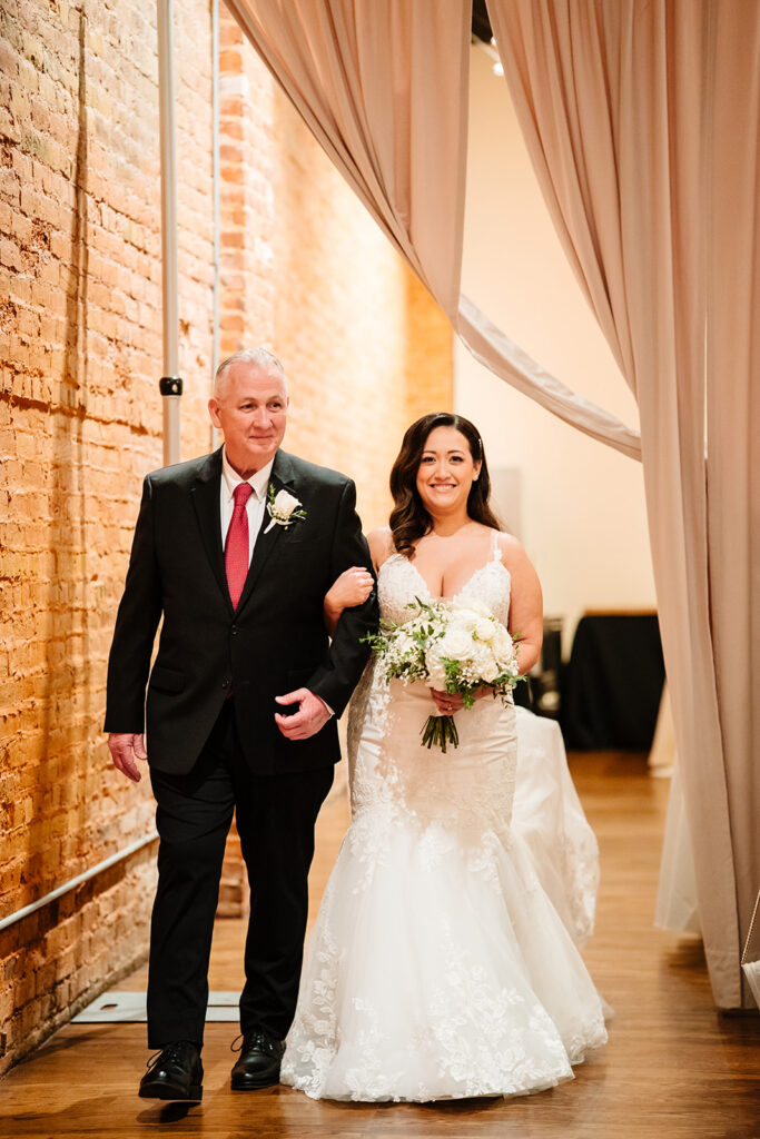Elegant black and white wedding reception at 34 Events