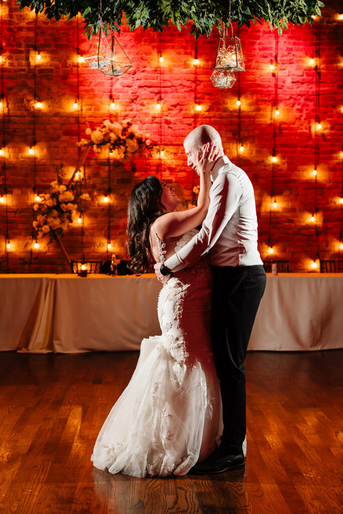 Bride and groom sharing private last dance at a Plano wedding