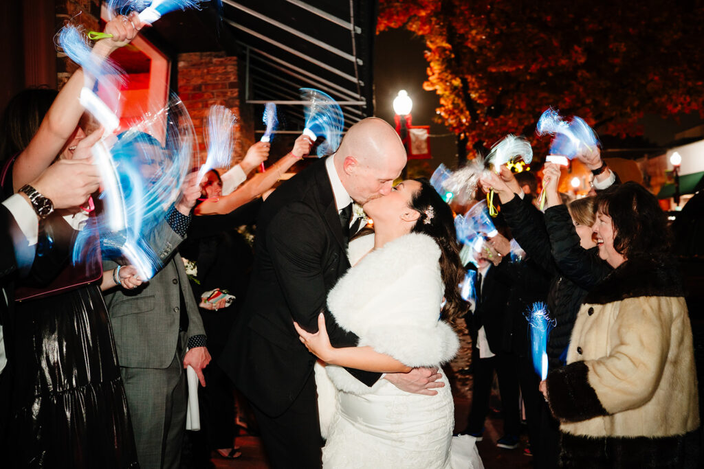 Cinematic reception final exit from downtown plano wedding