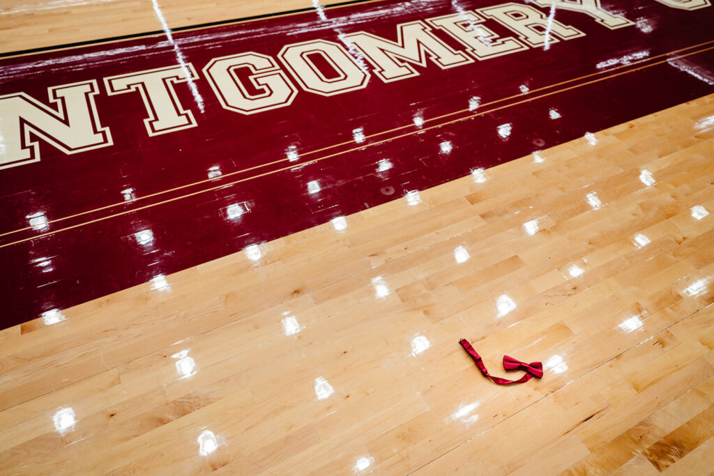 Wedding day beginning with basketball practice before a Plano wedding