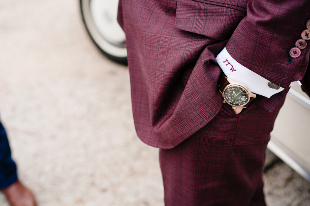 Andrea getting ready for wedding at HIstoric Frankford Chapel in Dallas by autism friendly wedding photographers the macmeekens